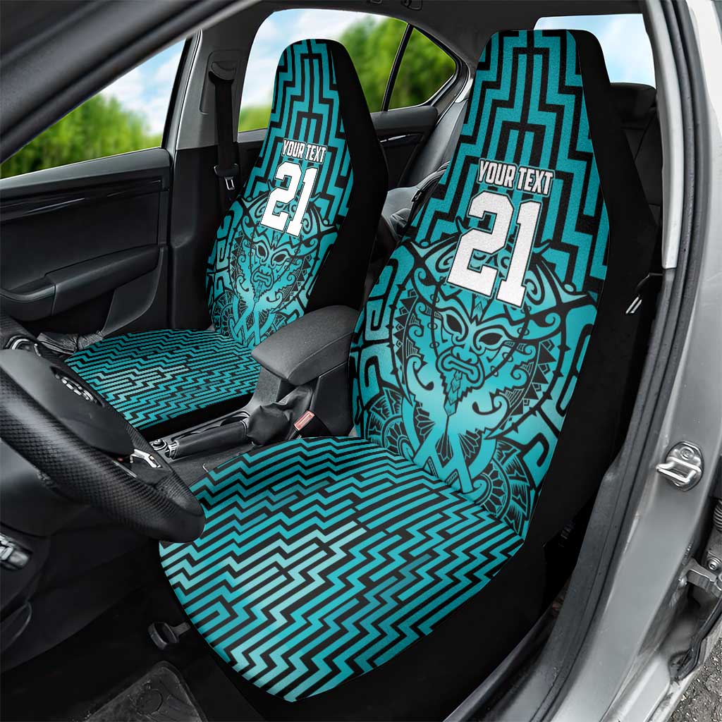 Custom Basketball New Zealand Car Seat Cover Teal Maori Ta Moko Indigenous - Polynesian Pride