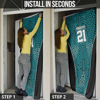 Custom Basketball New Zealand Door Cover Teal Maori Ta Moko Indigenous LT9 - Polynesian Pride