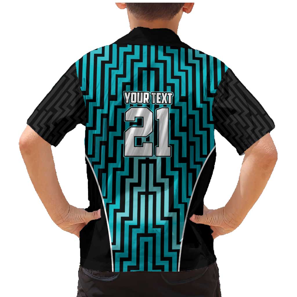 Custom Basketball New Zealand Family Matching Mermaid Dress and Hawaiian Shirt Teal Maori Ta Moko Indigenous LT9 - Polynesian Pride