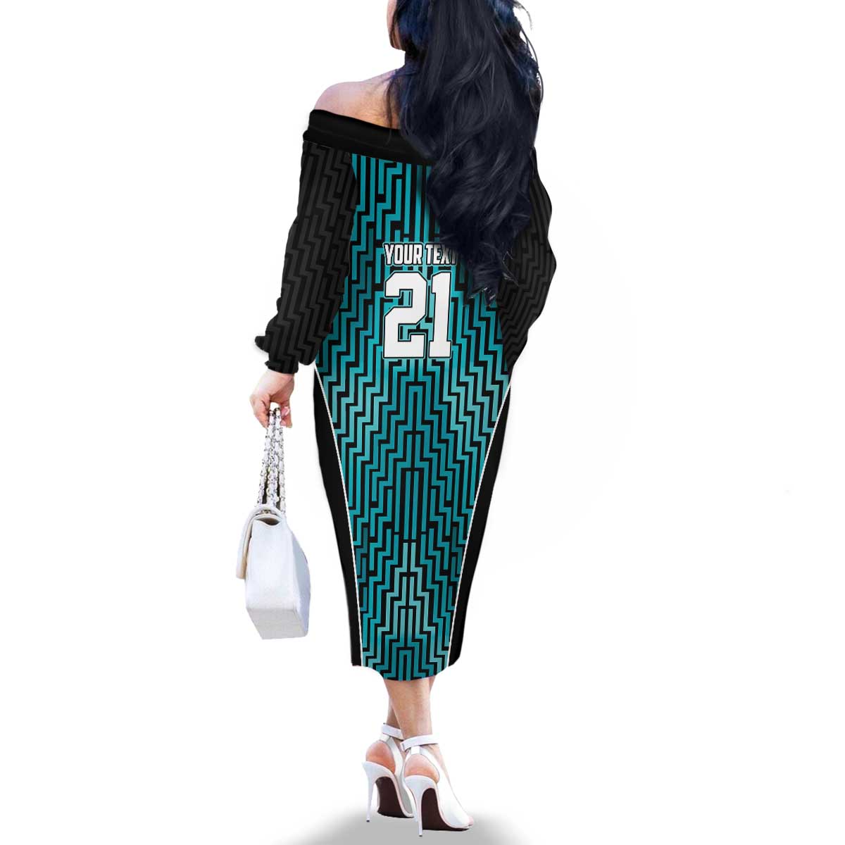 Custom Basketball New Zealand Family Matching Off The Shoulder Long Sleeve Dress and Hawaiian Shirt Teal Maori Ta Moko Indigenous LT9 - Polynesian Pride