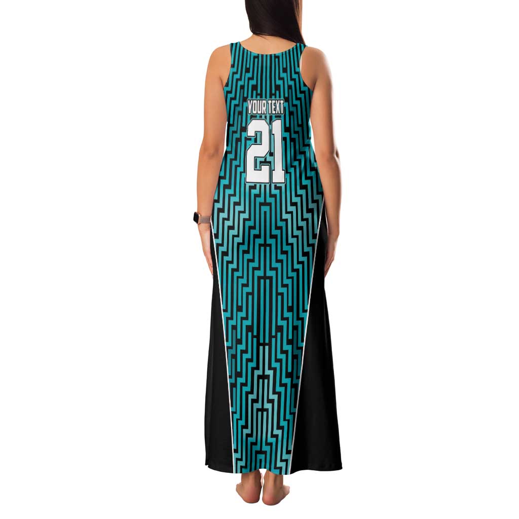 Custom Basketball New Zealand Family Matching Tank Maxi Dress and Hawaiian Shirt Teal Maori Ta Moko Indigenous LT9 - Polynesian Pride