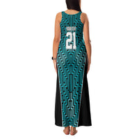 Custom Basketball New Zealand Family Matching Tank Maxi Dress and Hawaiian Shirt Teal Maori Ta Moko Indigenous LT9 - Polynesian Pride