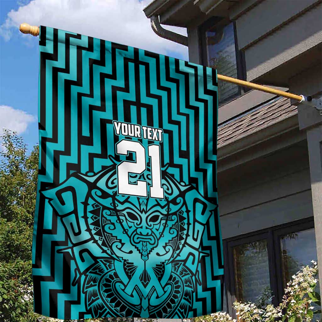 Custom Basketball New Zealand Garden Flag Teal Maori Ta Moko Indigenous LT9 - Polynesian Pride