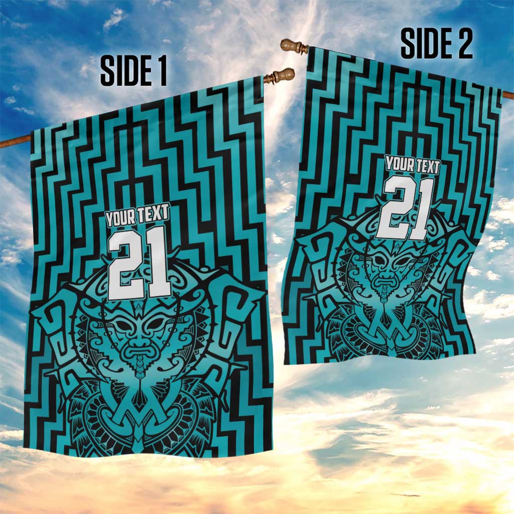Custom Basketball New Zealand Garden Flag Teal Maori Ta Moko Indigenous LT9 - Polynesian Pride