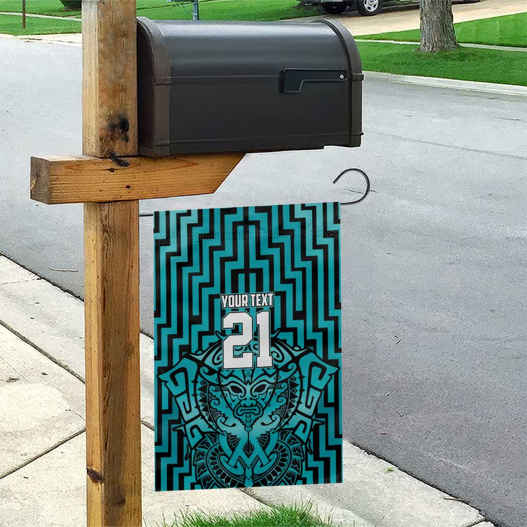 Custom Basketball New Zealand Garden Flag Teal Maori Ta Moko Indigenous LT9 - Polynesian Pride