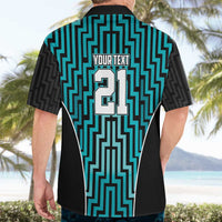 Custom Basketball New Zealand Hawaiian Shirt Teal Maori Ta Moko Indigenous LT9 - Polynesian Pride
