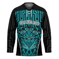 Custom Basketball New Zealand Hockey Jersey Teal Maori Ta Moko Indigenous LT9 Unisex Teal - Polynesian Pride