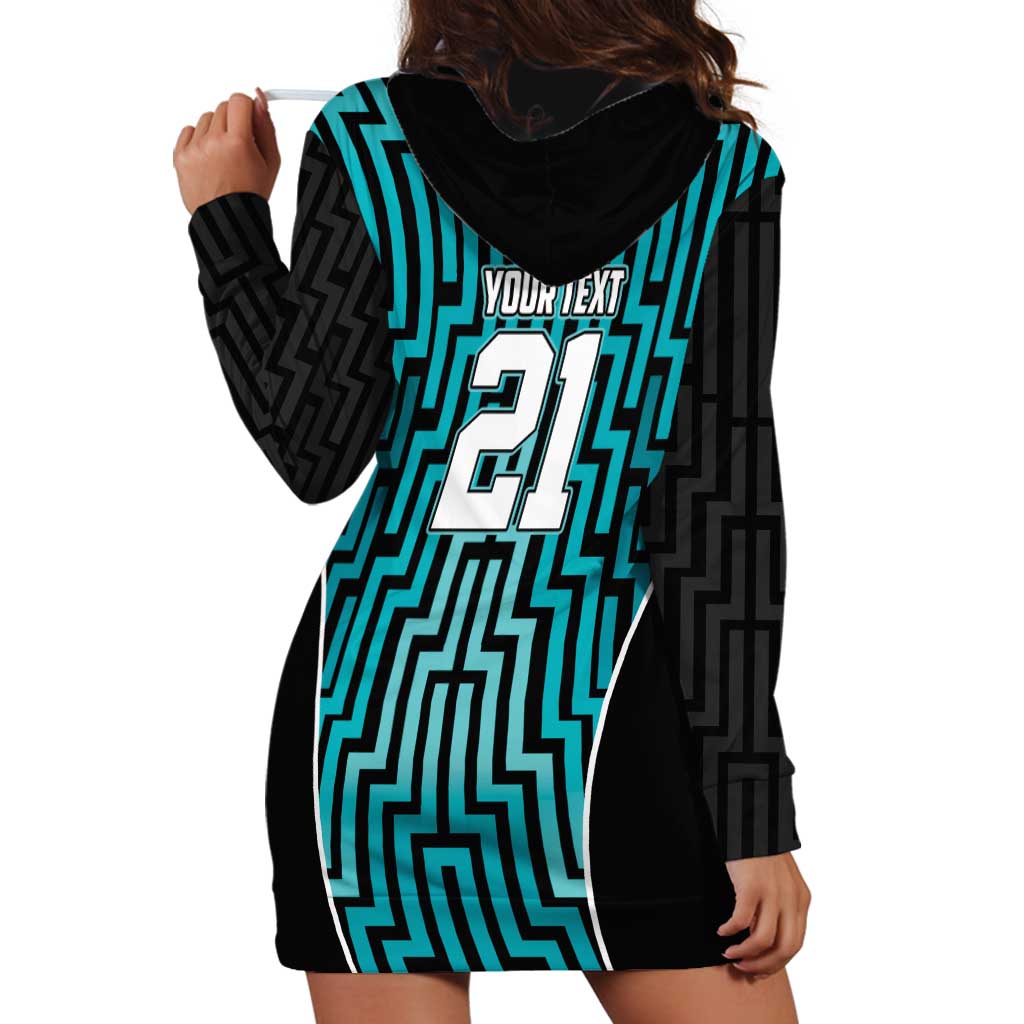 Custom Basketball New Zealand Hoodie Dress Teal Maori Ta Moko Indigenous LT9 - Polynesian Pride