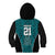 Custom Basketball New Zealand Kid Hoodie Teal Maori Ta Moko Indigenous - Polynesian Pride