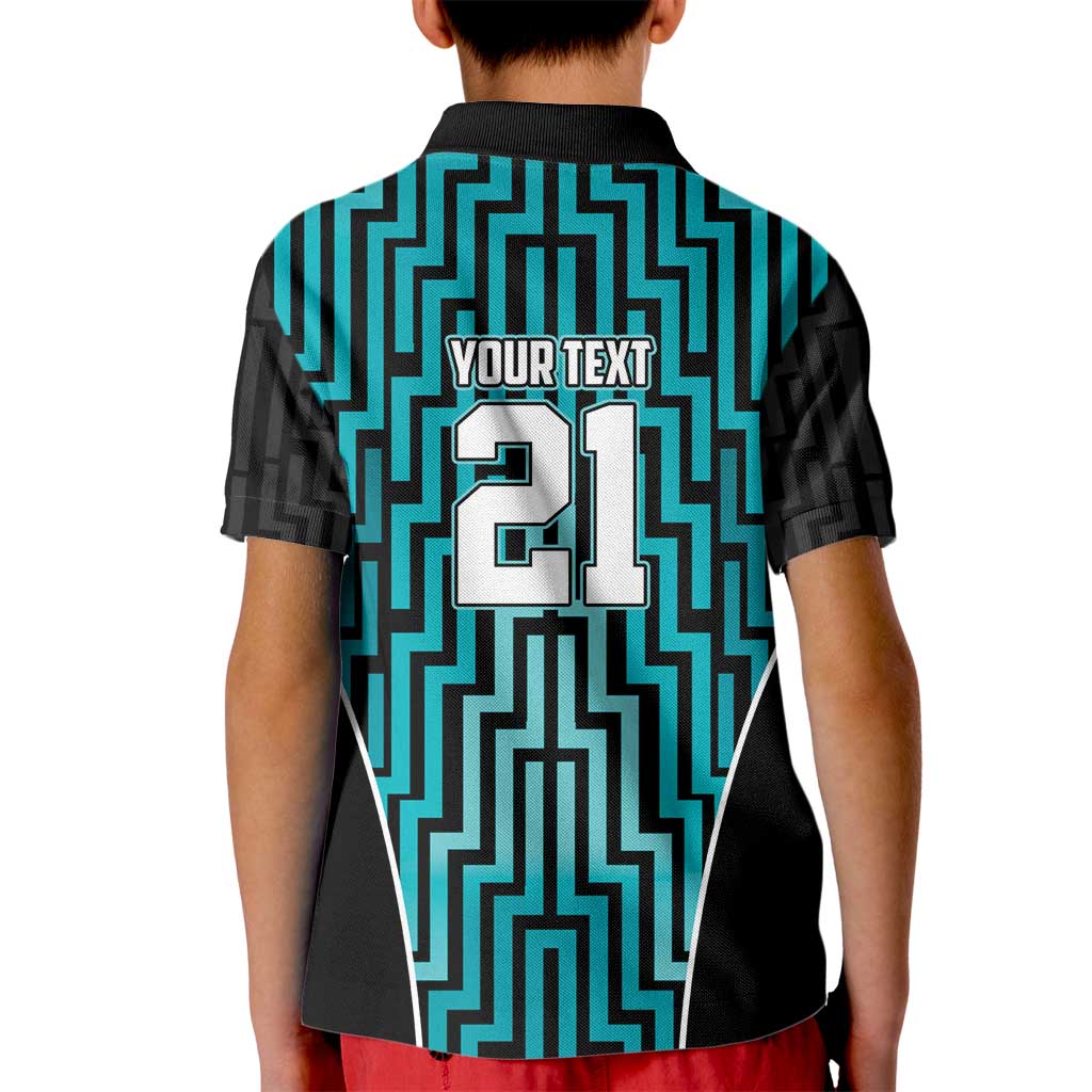 Custom Basketball New Zealand Kid Polo Shirt Teal Maori Ta Moko Indigenous LT9 - Polynesian Pride