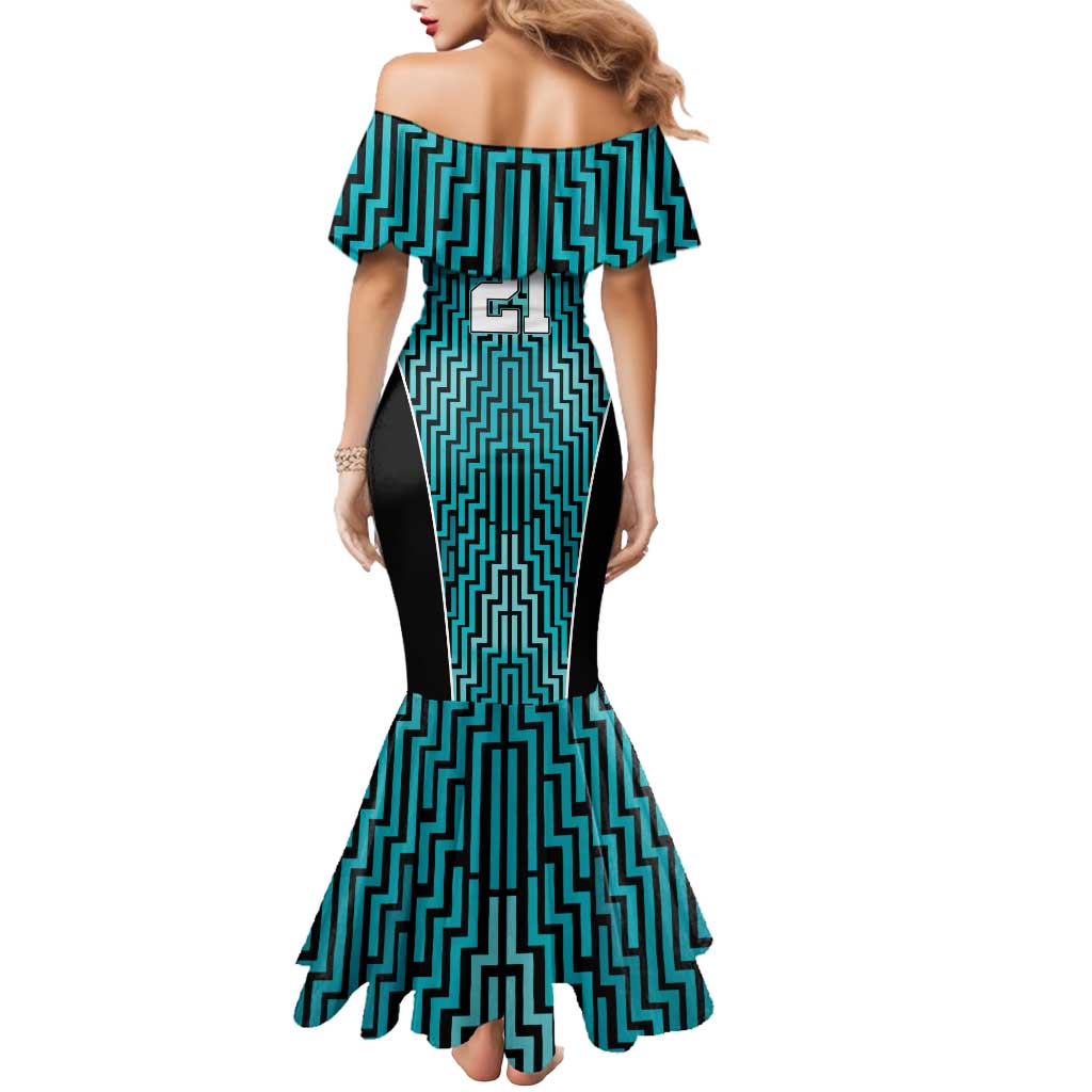 Custom Basketball New Zealand Mermaid Dress Teal Maori Ta Moko Indigenous LT9 - Polynesian Pride