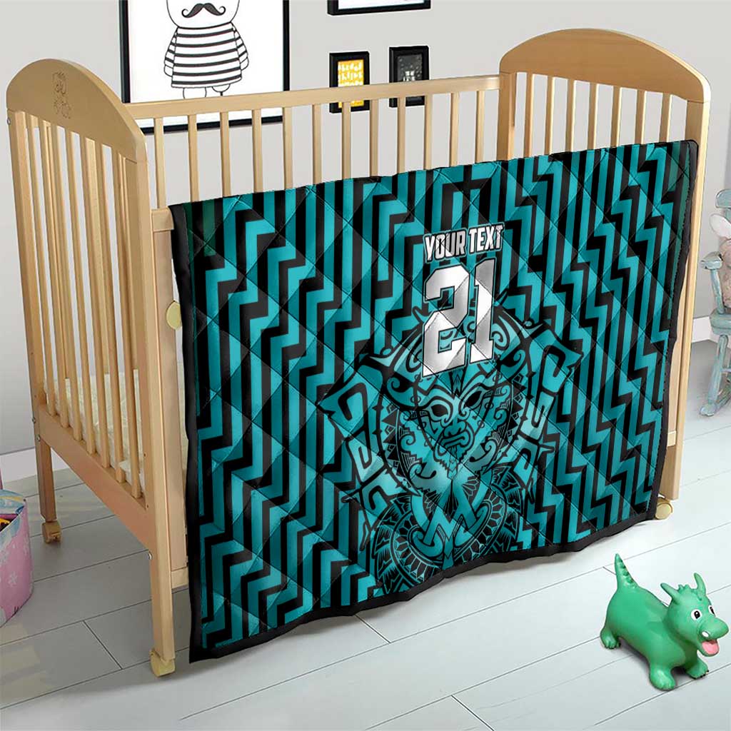 Custom Basketball New Zealand Quilt Teal Maori Ta Moko Indigenous - Polynesian Pride