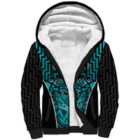 Custom Basketball New Zealand Sherpa Hoodie Teal Maori Ta Moko Indigenous LT9 Unisex Teal - Polynesian Pride