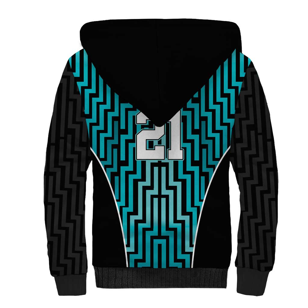Custom Basketball New Zealand Sherpa Hoodie Teal Maori Ta Moko Indigenous LT9 - Polynesian Pride