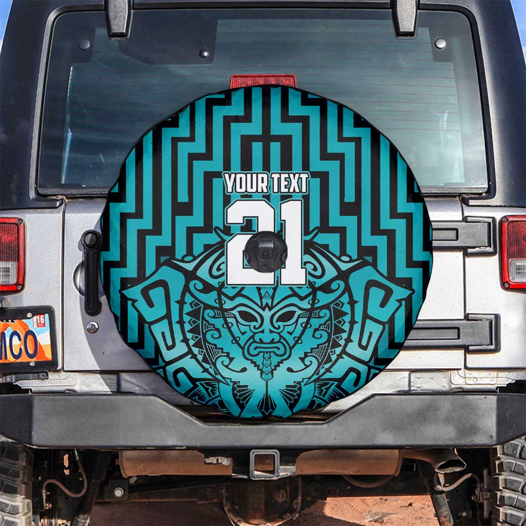 Custom Basketball New Zealand Spare Tire Cover Teal Maori Ta Moko Indigenous LT9 Teal - Polynesian Pride