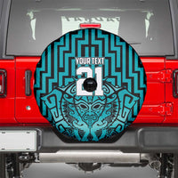 Custom Basketball New Zealand Spare Tire Cover Teal Maori Ta Moko Indigenous LT9 - Polynesian Pride