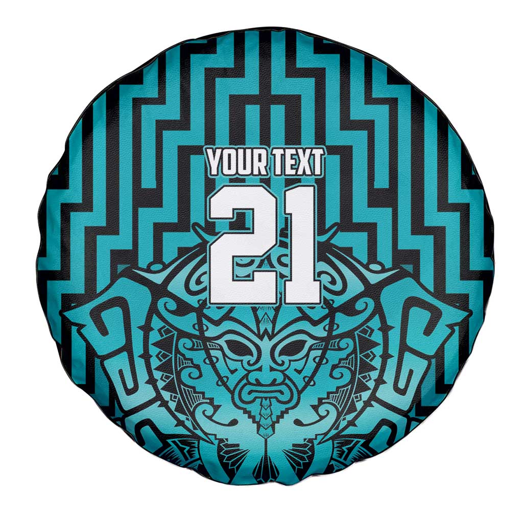 Custom Basketball New Zealand Spare Tire Cover Teal Maori Ta Moko Indigenous LT9 - Polynesian Pride