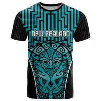 Custom Basketball New Zealand T Shirt Teal Maori Ta Moko Indigenous LT9 Teal - Polynesian Pride