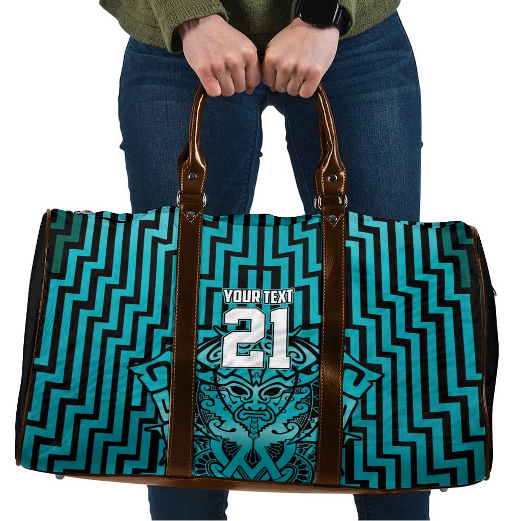 Custom Basketball New Zealand Travel Bag Teal Maori Ta Moko Indigenous LT9 Teal - Polynesian Pride