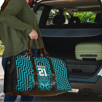 Custom Basketball New Zealand Travel Bag Teal Maori Ta Moko Indigenous LT9 - Polynesian Pride