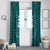 Custom Basketball New Zealand Window Curtain Teal Maori Ta Moko Indigenous - Polynesian Pride