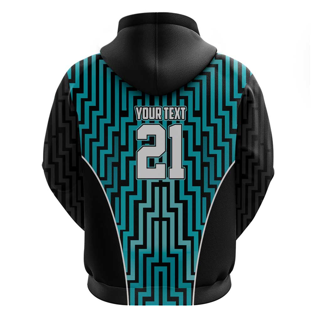 Custom Basketball New Zealand Zip Hoodie Teal Maori Ta Moko Indigenous LT9 - Polynesian Pride