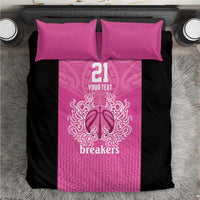 New Zealand Custom Bedding Set Fire Basketball Maori Tribal Pink - Polynesian Pride