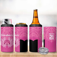 New Zealand Custom 4 in 1 Can Cooler Tumbler Fire Basketball Maori Tribal Pink LT9 - Polynesian Pride