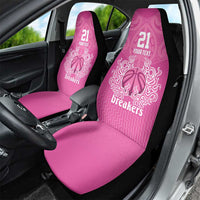 New Zealand Custom Car Seat Cover Fire Basketball Maori Tribal Pink - Polynesian Pride