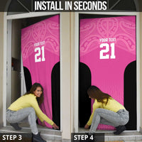 New Zealand Custom Door Cover Fire Basketball Maori Tribal Pink LT9 - Polynesian Pride