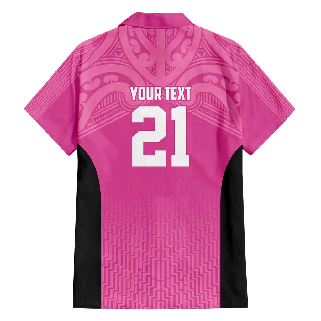 New Zealand Custom Family Matching Tank Maxi Dress and Hawaiian Shirt Fire Basketball Maori Tribal Pink LT9 - Polynesian Pride
