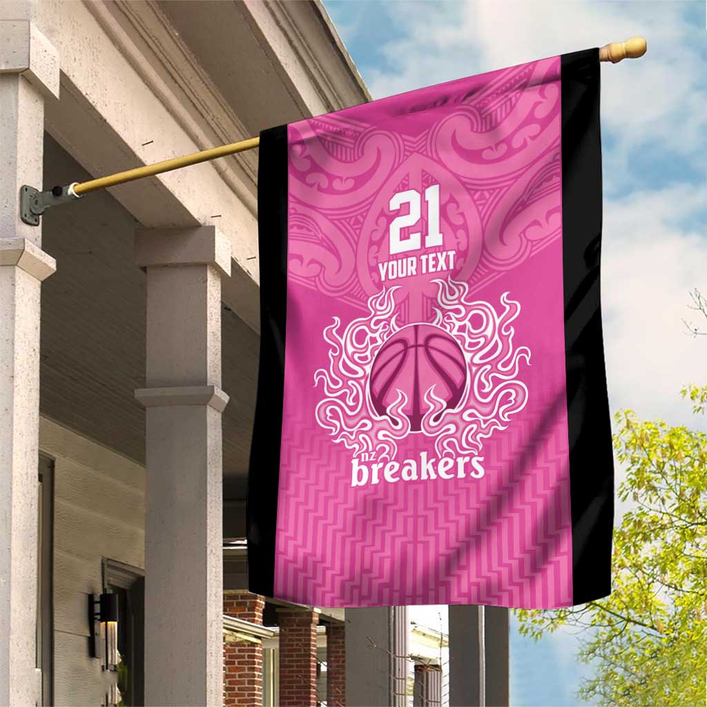 New Zealand Custom Garden Flag Fire Basketball Maori Tribal Pink LT9 House Flag Pink - Polynesian Pride