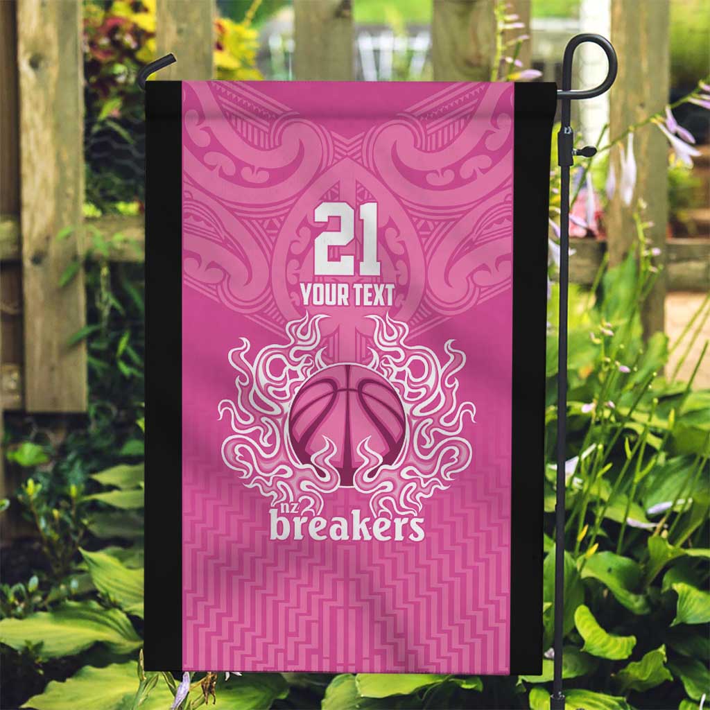 New Zealand Custom Garden Flag Fire Basketball Maori Tribal Pink LT9 Garden Flag Pink - Polynesian Pride