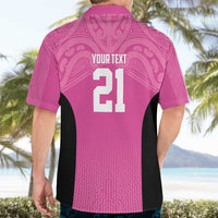 New Zealand Custom Hawaiian Shirt Fire Basketball Maori Tribal Pink LT9 - Polynesian Pride