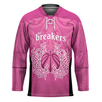 New Zealand Custom Hockey Jersey Fire Basketball Maori Tribal Pink LT9 Unisex Pink - Polynesian Pride