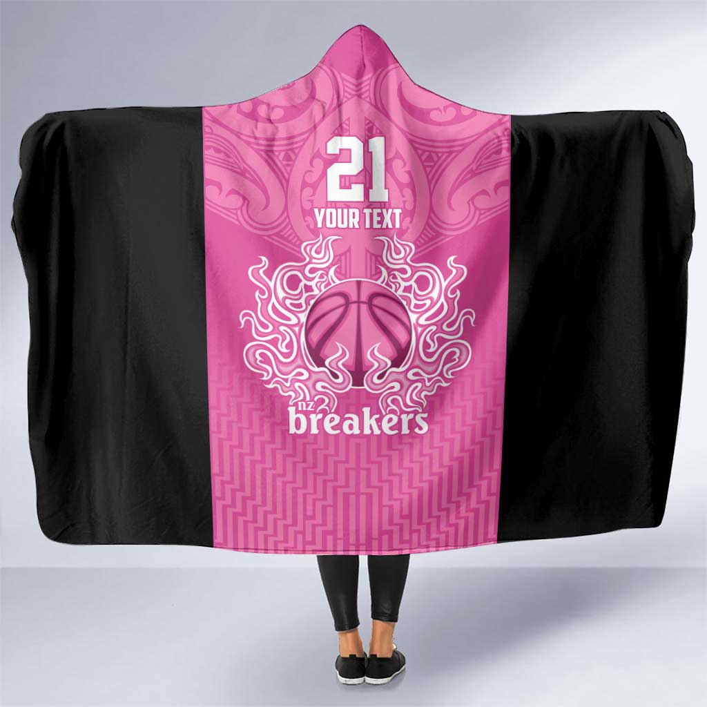New Zealand Custom Hooded Blanket Fire Basketball Maori Tribal Pink LT9 One Size Pink - Polynesian Pride