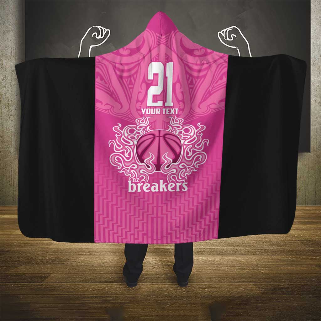 New Zealand Custom Hooded Blanket Fire Basketball Maori Tribal Pink LT9 - Polynesian Pride