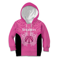 New Zealand Custom Kid Hoodie Fire Basketball Maori Tribal Pink LT9 Hoodie Pink - Polynesian Pride