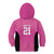 New Zealand Custom Kid Hoodie Fire Basketball Maori Tribal Pink - Polynesian Pride