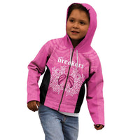 New Zealand Custom Kid Hoodie Fire Basketball Maori Tribal Pink LT9 - Polynesian Pride