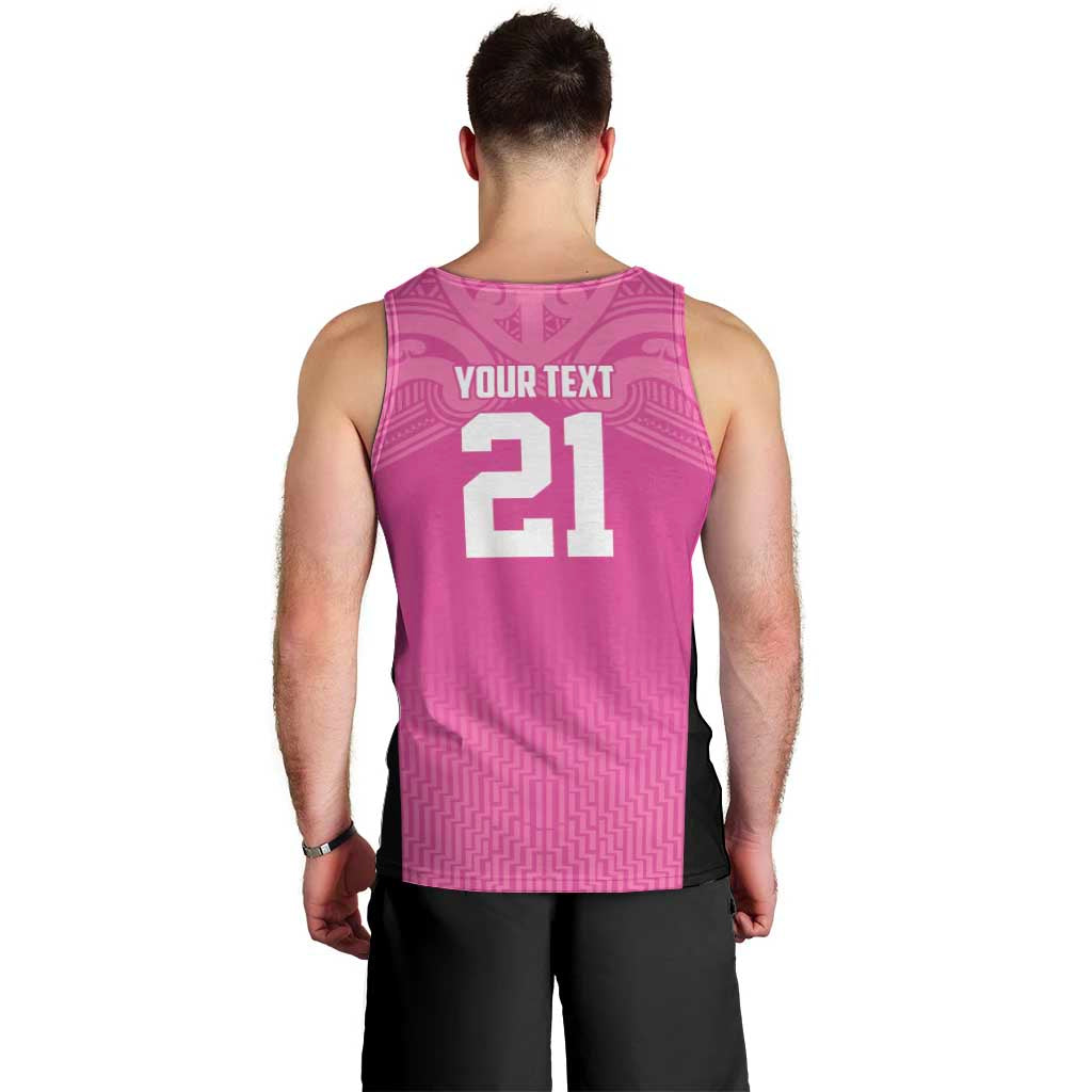 New Zealand Custom Men Tank Top Fire Basketball Maori Tribal Pink LT9 - Polynesian Pride