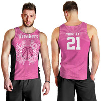 New Zealand Custom Men Tank Top Fire Basketball Maori Tribal Pink LT9 - Polynesian Pride