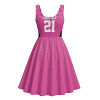 New Zealand Custom Midi Dress Fire Basketball Maori Tribal Pink LT9 - Polynesian Pride