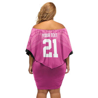 New Zealand Custom Off Shoulder Short Dress Fire Basketball Maori Tribal Pink LT9 - Polynesian Pride