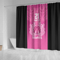 New Zealand Custom Shower Curtain Fire Basketball Maori Tribal Pink LT9 - Polynesian Pride