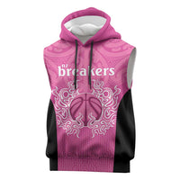 New Zealand Custom Sleeveless Hoodie Fire Basketball Maori Tribal Pink LT9 Pink - Polynesian Pride