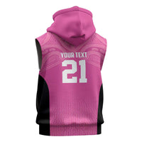 New Zealand Custom Sleeveless Zip Hoodie Fire Basketball Maori Tribal Pink LT9 - Polynesian Pride