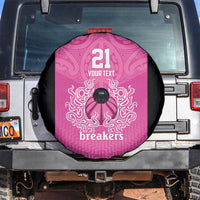 New Zealand Custom Spare Tire Cover Fire Basketball Maori Tribal Pink LT9 Pink - Polynesian Pride