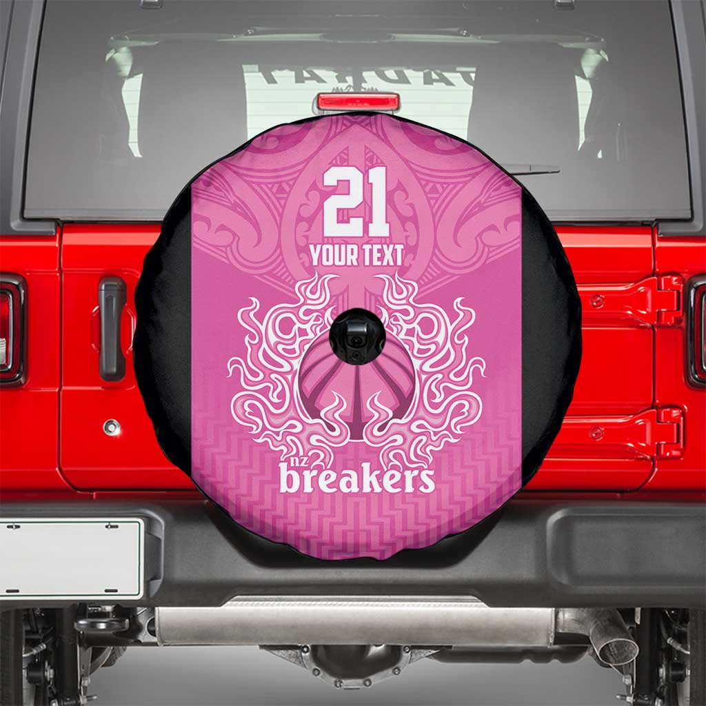 New Zealand Custom Spare Tire Cover Fire Basketball Maori Tribal Pink LT9 - Polynesian Pride