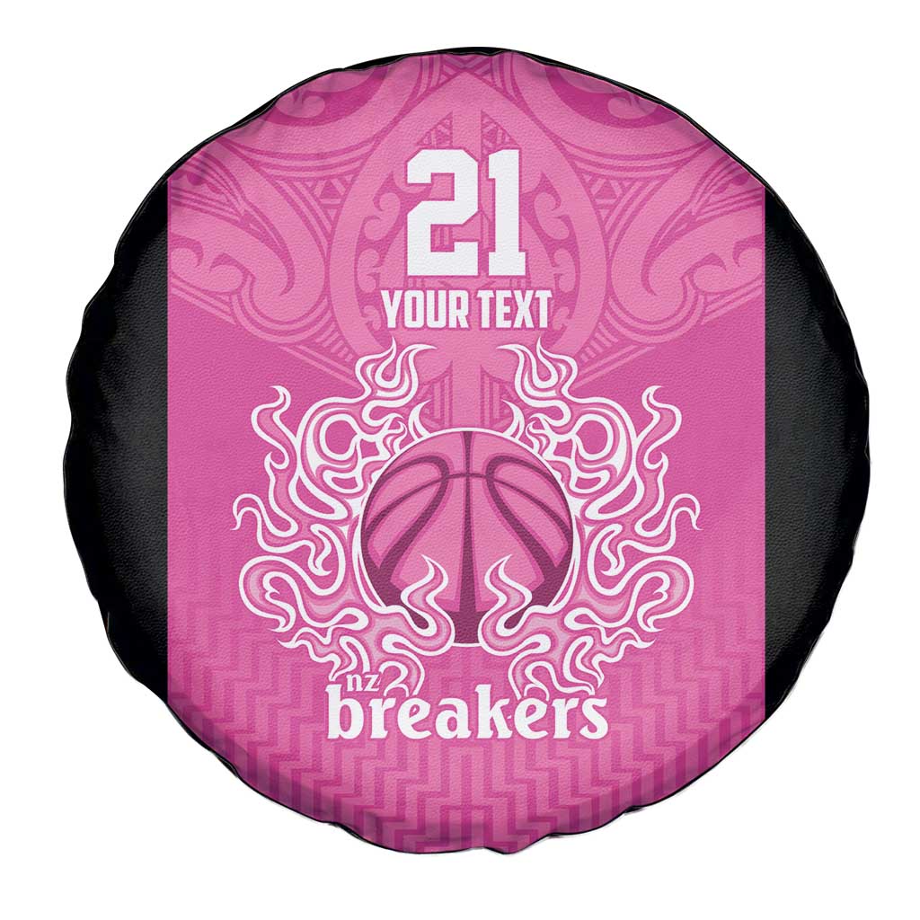 New Zealand Custom Spare Tire Cover Fire Basketball Maori Tribal Pink LT9 - Polynesian Pride